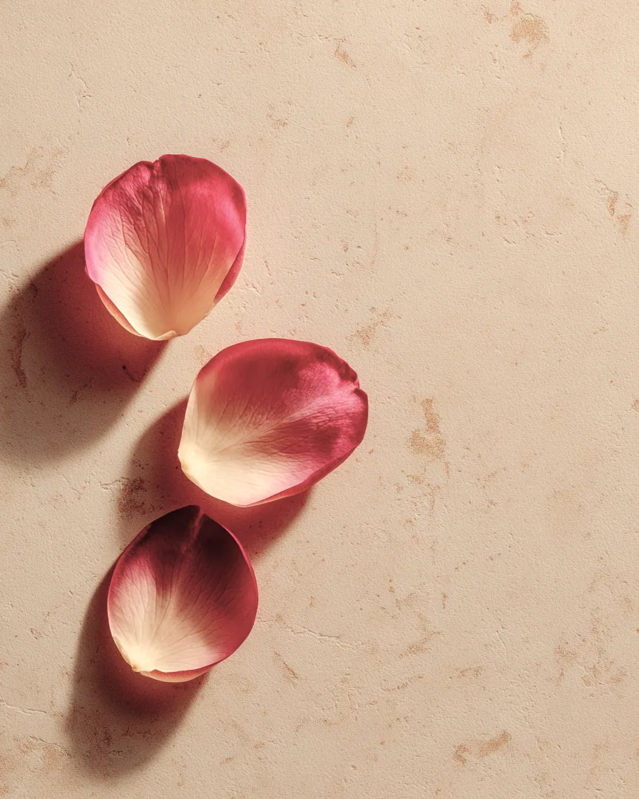 Rose petals on a textured surface